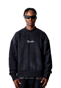 Oversized Fit Slogan Print Sweatshirt closed up view
