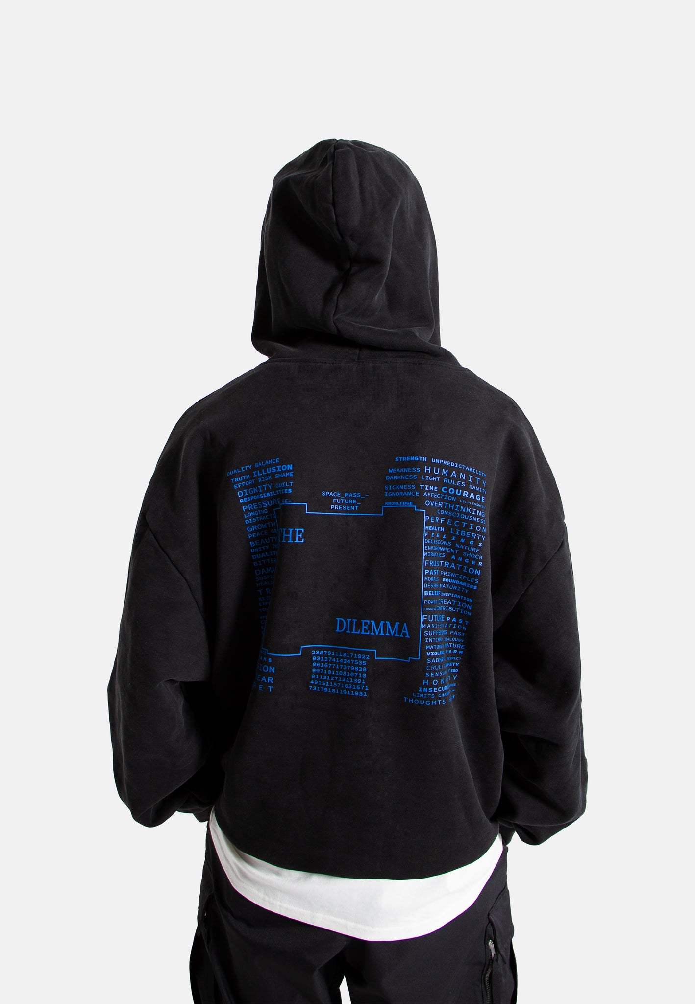 Oversized fit Dilemma Print Hoodie back view media