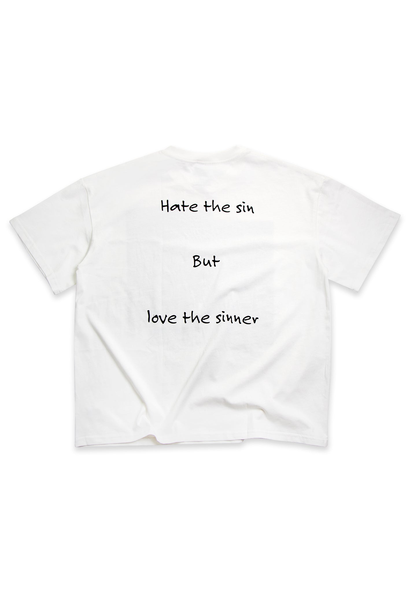 Hate the sin but love the sinner Oversize T-shirt pack shoot back view