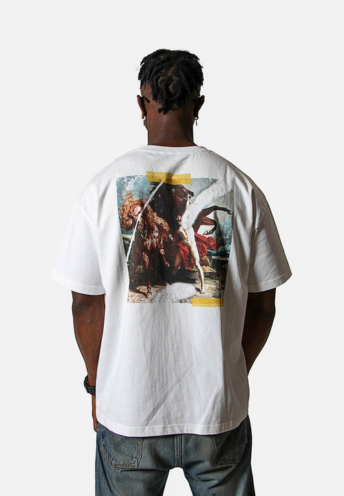 WEIßES T-SHIRT HERREN – TROJAN WARRIOR PRINT